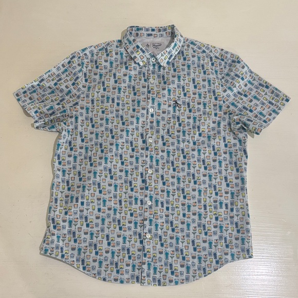 Original Penguin Cocktail Glasses Shirt. Men's Large. Excellent condition. Nice! - Picture 1 of 9